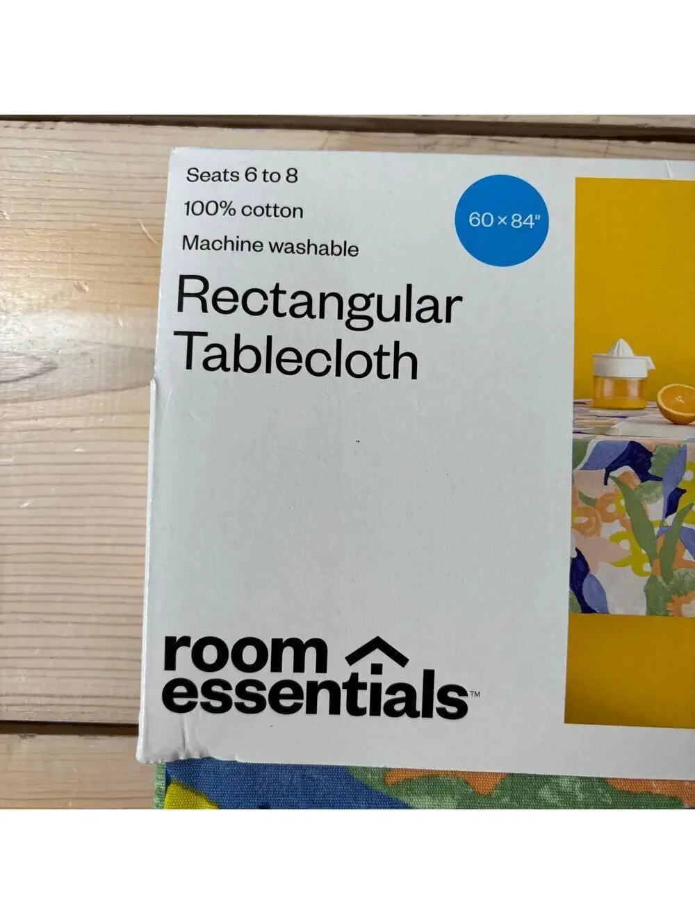 Room Essentials NWT Bright Floral Rectangular Cotton Tablecloth 60x84